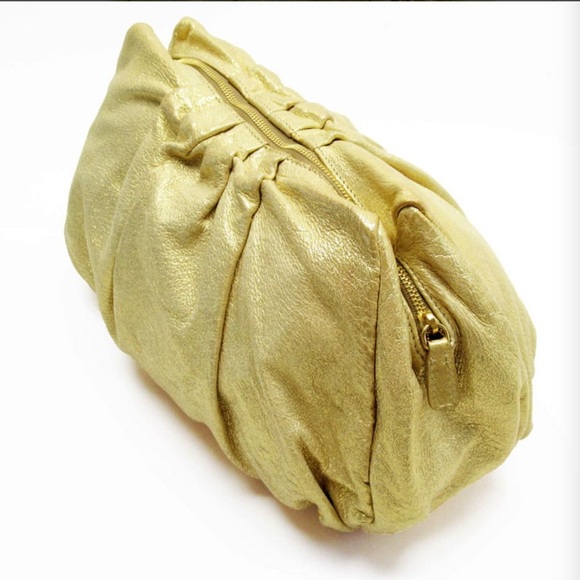 Miu Miu Clutch Bag Pouch Multi Case Leather in Gold EUC - Picture 2 of 13